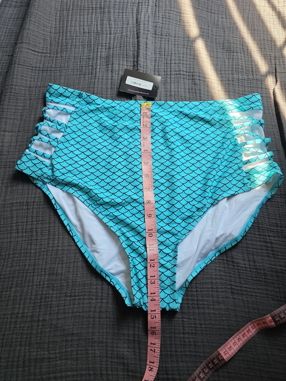 Purple & Turquoise Mermaid Scale High-Waisted Bikini Set Size 2XL NWT